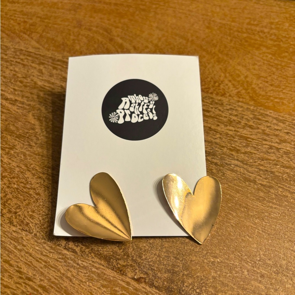NWT from “A Thoughtful Process” Gold Heart Earrings